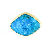 Load image into Gallery viewer, chrysocolla druzy tulip ring
