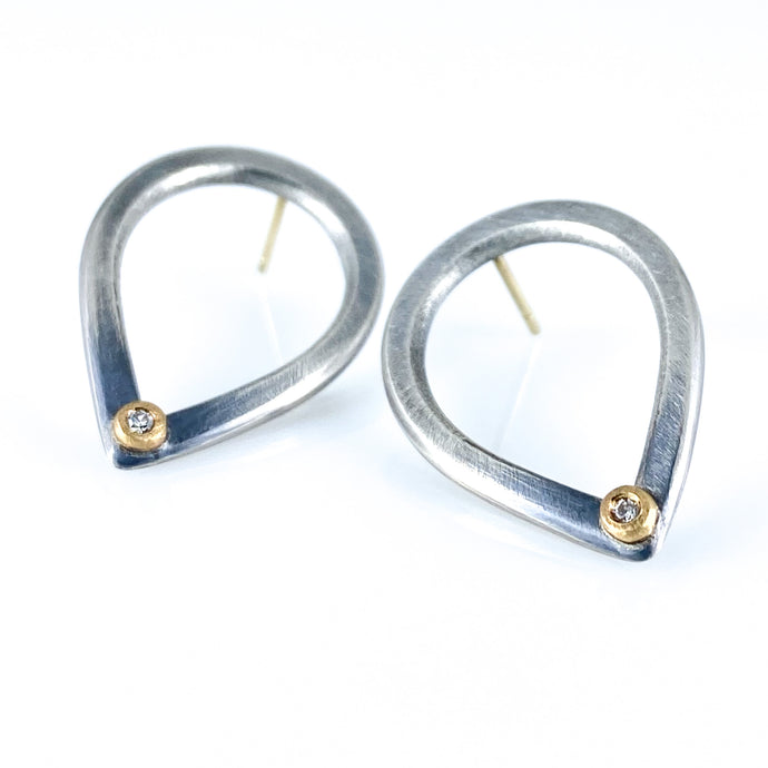 diamond petal earrings