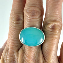 Load image into Gallery viewer, caribbean blue chalcedony ring