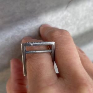 diamond cross bar ring