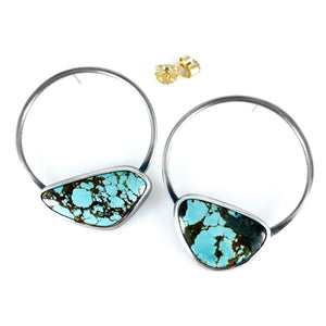 turquoise sphere earrings trois