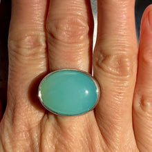 Load image into Gallery viewer, caribbean blue chalcedony ring