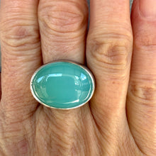 Load image into Gallery viewer, caribbean blue chalcedony ring
