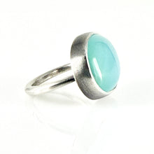 Load image into Gallery viewer, caribbean blue chalcedony ring
