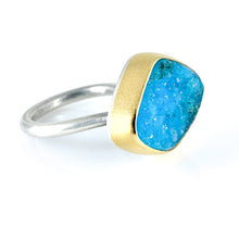 Load image into Gallery viewer, chrysocolla druzy tulip ring