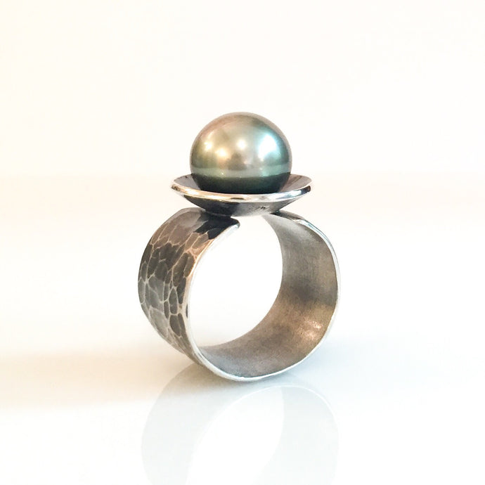 tahitian pearl nest ring