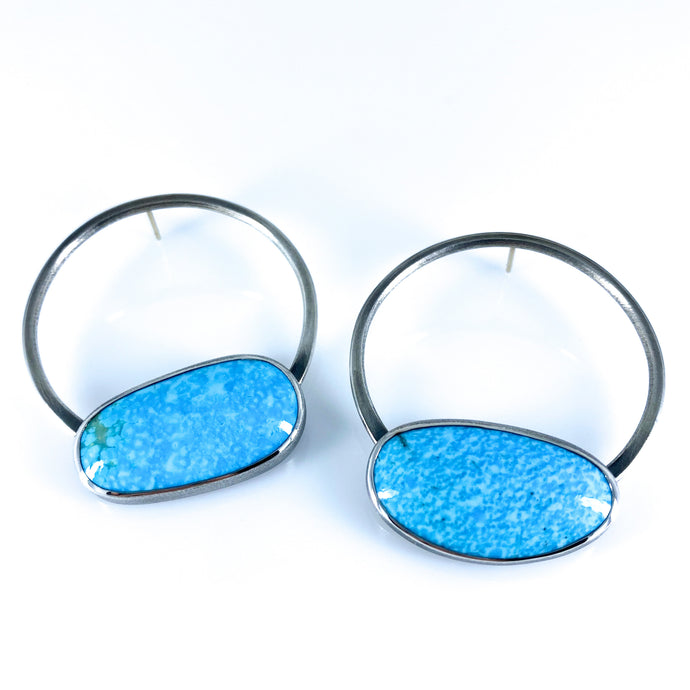 turquoise sphere earrings deux