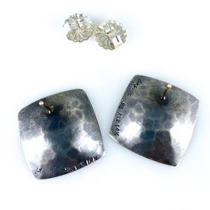 diamond square earrings
