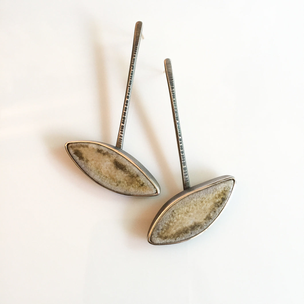 ceramic leaf earrings