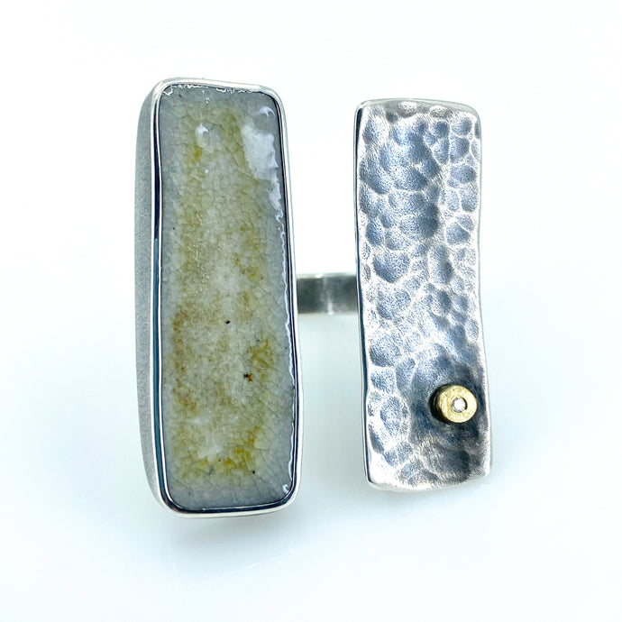 ceramic double rectangle ring