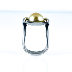 golden south sea pearl ring