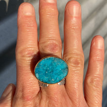 Load image into Gallery viewer, chrysocolla druzy ring