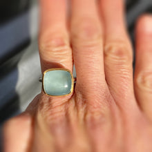 Load image into Gallery viewer, aquamarine tulip ring