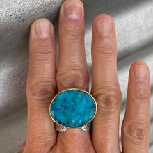 Load image into Gallery viewer, chrysocolla druzy ring