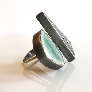 ceramic double triangle ring